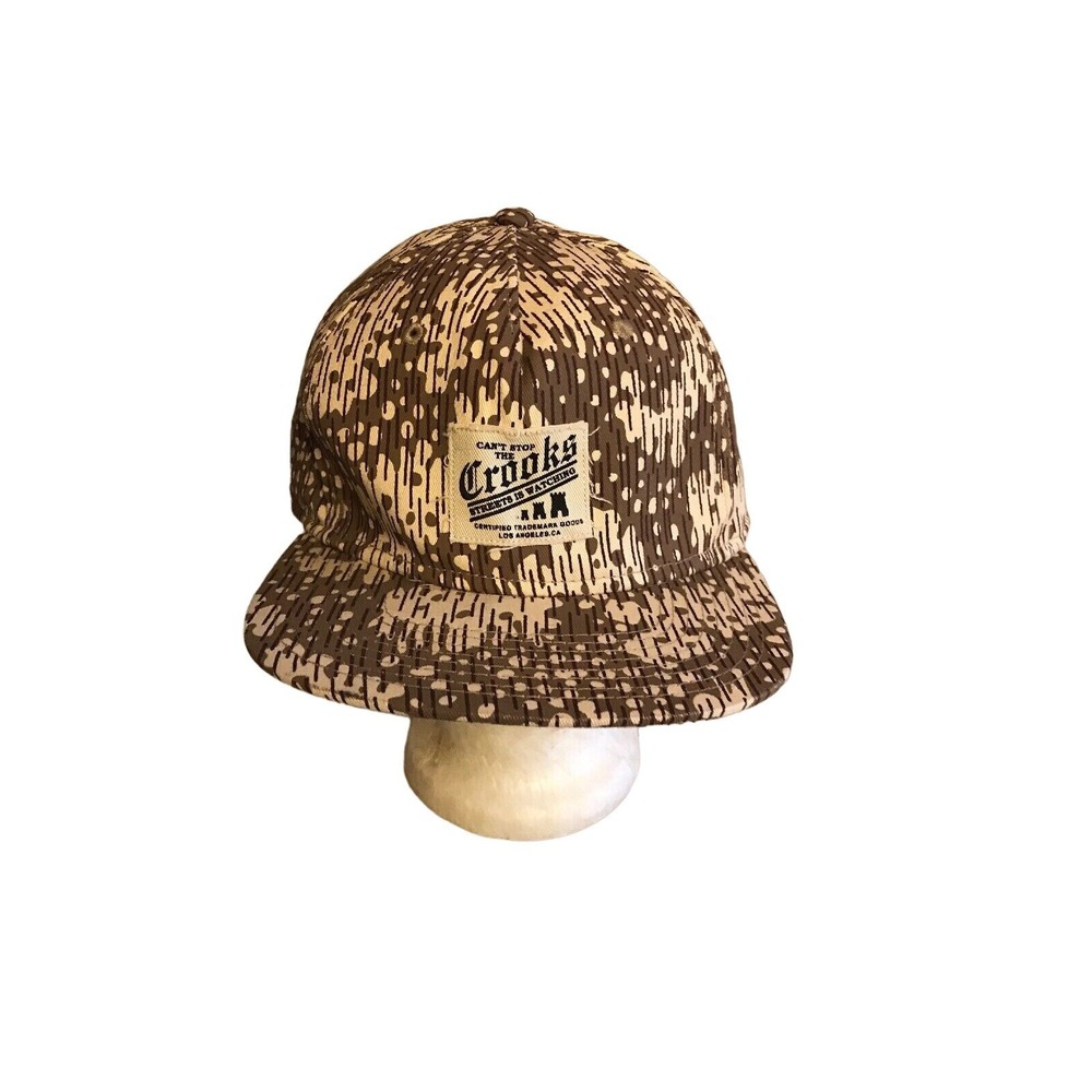 Brown & Beige Camouflage Snapback Hat By‎ Cant Stop The Crooks Adjustable Fit